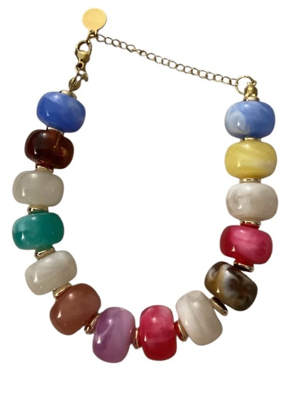 Boho Style Multicolor/Gold Boho Chunky Beaded Strand Adjustable Bracelet (NWT)